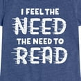 thumbnail image 3 of Instant Message - I Feel The Need To Read - Toddler And Youth Girls Short Sleeve Graphic T-Shirt, 3 of 6