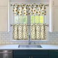 thumbnail image 3 of Country Farmhouse Curtains 24" Short - 3 Panel Bohemian Floral Set with Vintage Botanical Print, Rod Pocket, 3 of 6
