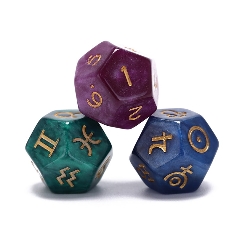 3pcs dice astrological creative dice set multi-faceted acrylic dice for funSPjt 