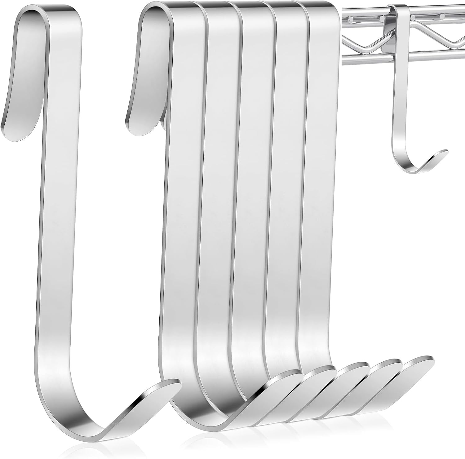 TrendMallOasis  6 Pcs J Hook for Wire Shelving 3.6 Inch Large Heavy Duty Metal Shelf Hooks for Wire Shelves Racks Closet Shelving Accessories