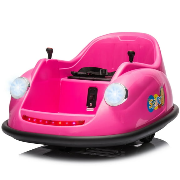 CazToi Remote Control 12V Kids Bumper Car 360 Spin 2 Speed LED Lights Music