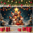 thumbnail image 5 of Themed Christmas Banner Santa Hat Design Xmas Party Display Christmas Tree Element Star Decor Holiday Backdrop for Christmas Party Xmas Celebration Holiday Decoration, 5 of 9
