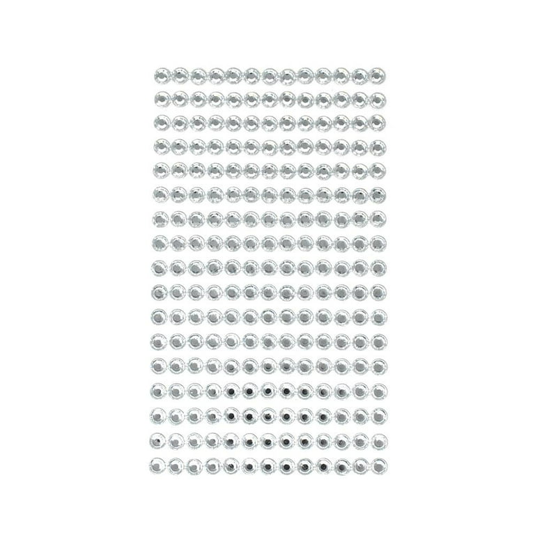 Rhinestone Gems Sticker Strips, Clear, 1/4-Inch, 17-Count