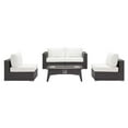thumbnail image 2 of Modway Convene 5 Piece Set Outdoor Patio with Fire Pit in Espresso White, 2 of 10