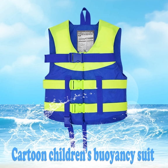 CUZIBR Toddler Swimsuit Girl Swim Vest Cute Cartoon Animal Print Buoyancy Life Jacket Training Athletic Lightweight Clothing Sun Protection Bathing Suit,Blue,1-7 Years