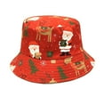 thumbnail image 2 of Santa hats Christmas Hat Fashionable Christmas Deer Snowman Print Men And Women Sunshade Christmas Fisherman Hat small santa hats, 2 of 4