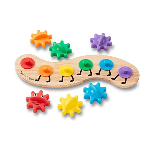 Melissa & Doug Rainbow Caterpillar Gear Toy With 6 Interchangeable Gears - For Toddlers And Babies