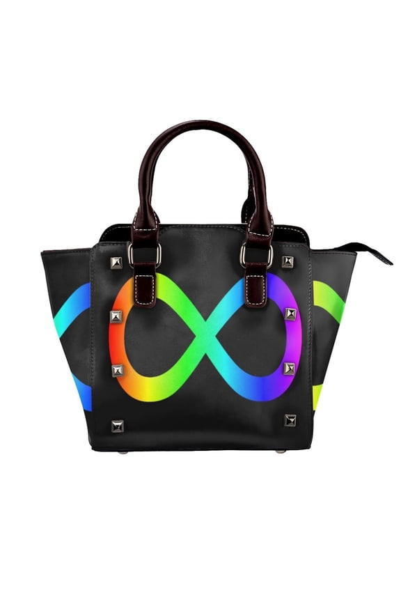 Autism Spectrum Infinity Awareness Symbol Rivet Fashion One-Shoulder Women's Handbag Tote Bag