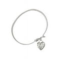 thumbnail image 2 of 7 1/4 inch Oval Eye Hook Bangle Bracelet w/ Guardian Angel Heart in Sterling Silver, 2 of 3