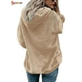 thumbnail image 5 of Spencer Women's Warm Fuzzy Fleece Sweatshirt Casual Loose Sherpa Pullover Hoodies with Pockets Oversized Outwear (XL, Black), 5 of 5