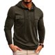 thumbnail image 1 of pstuiky Camisas de manga larga abrigadas para hombre, Sudadera con capucha para hombre, con botones sólidos, para entrenamiento, con múltiples bolsillos, para deportes al aire libre xxl, 1 of 7