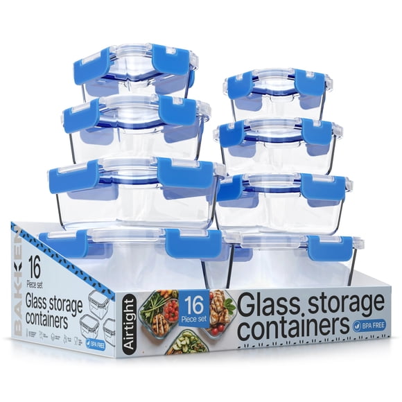 Contenedores para Alimentos BAKKENMASTER 16 piezas de Borosilicato