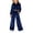 Navy, variant on OGLCCG 2 Piece Outfits for Girls Kids Fall Velour Tracksuit Set Zip up Cropped Hoodies Jacket with Baggy Sweat Pants(Pink,7-8 Years)