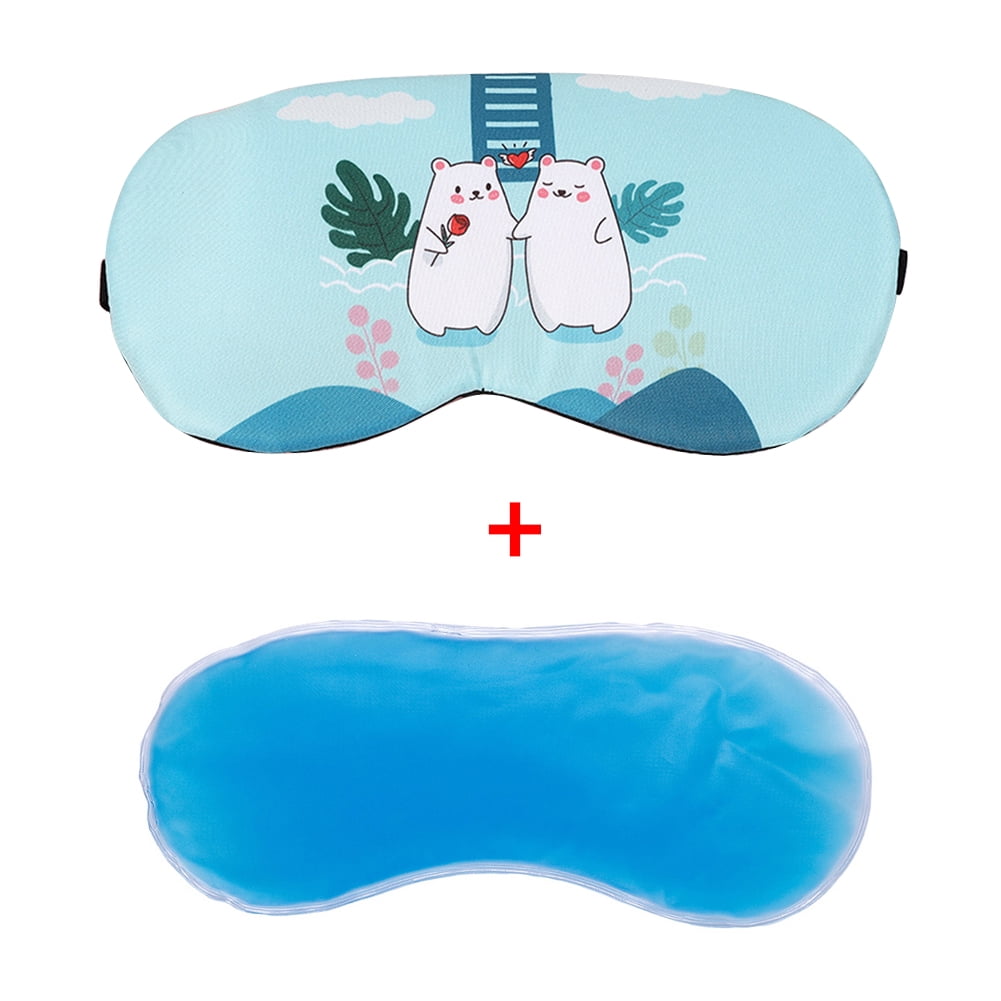 1pc Sleeping Eye Mask Soft Padded Sleep Travel Shade Cover with Ice Compress Gel Travel Rest Eye Shade Cover Blindfold