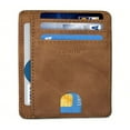 thumbnail image 1 of YOPTOP Slim Minimalist Front Pocket RFID Blocking Leather Wallets For Men And Women,Khaki, 1 of 7
