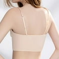 thumbnail image 5 of Gibobby Brasier Deportivo Mujer Sujetador trasero con botón delantero para mujer debajo del corsé de espina de pescado lencería Sexy de satén(Beige,Mediano), 5 of 5