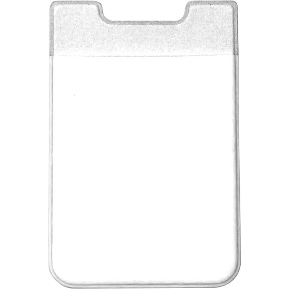 Elastic Phone Card Holder Pocket, Stick-On Wallet, Adhesive Credit Card Pouch, Compatible With iPhone And Samsung Galaxy – White