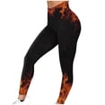 thumbnail image 4 of Spring Saving Clearance AXXD Womens Leggings Summer Flame Printed Leggings Fitness Running Tight Yoga Pants, 4 of 6