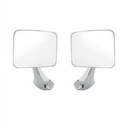 United Pacific Polished Stainless Steel Exterior Mirror Set for 1970-72 Chevy & GMC Truck, One Pair of Mirrors (L/H Flat Mirror & R/H Convex Mirror)
