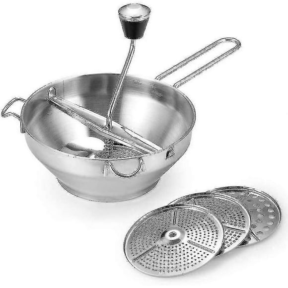 Stainless Steel Food Mixer Vegetable And Fruit Baby Food Vegetable And Fruit Jam Grinder Pressure Potato Device1 Set-silver