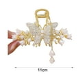 thumbnail image 5 of Mightlink Women Hair Claw Faux Pearls Butterflies Decor Shiny Hair Clip Back Head Tassel Hair Decoration, 5 of 8