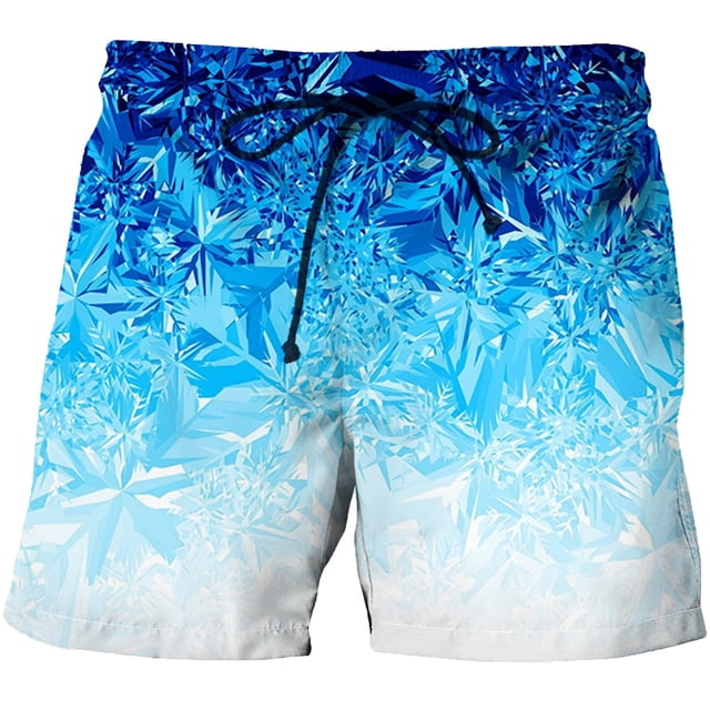 Bañador Holloyiver para hombre, estilo vintage de los años 80 y 90, de 18 cm, cómodo, estilo hawaiano, de secado rápido, deportivo, elástico, azul.