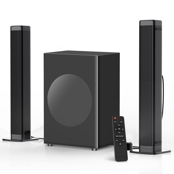 DR. J Professional 2.1 CH Separable Indoor Wireless Sound Bar with Subwoofer & 10 Smart DSP Sound Modes, Model BT00,Black