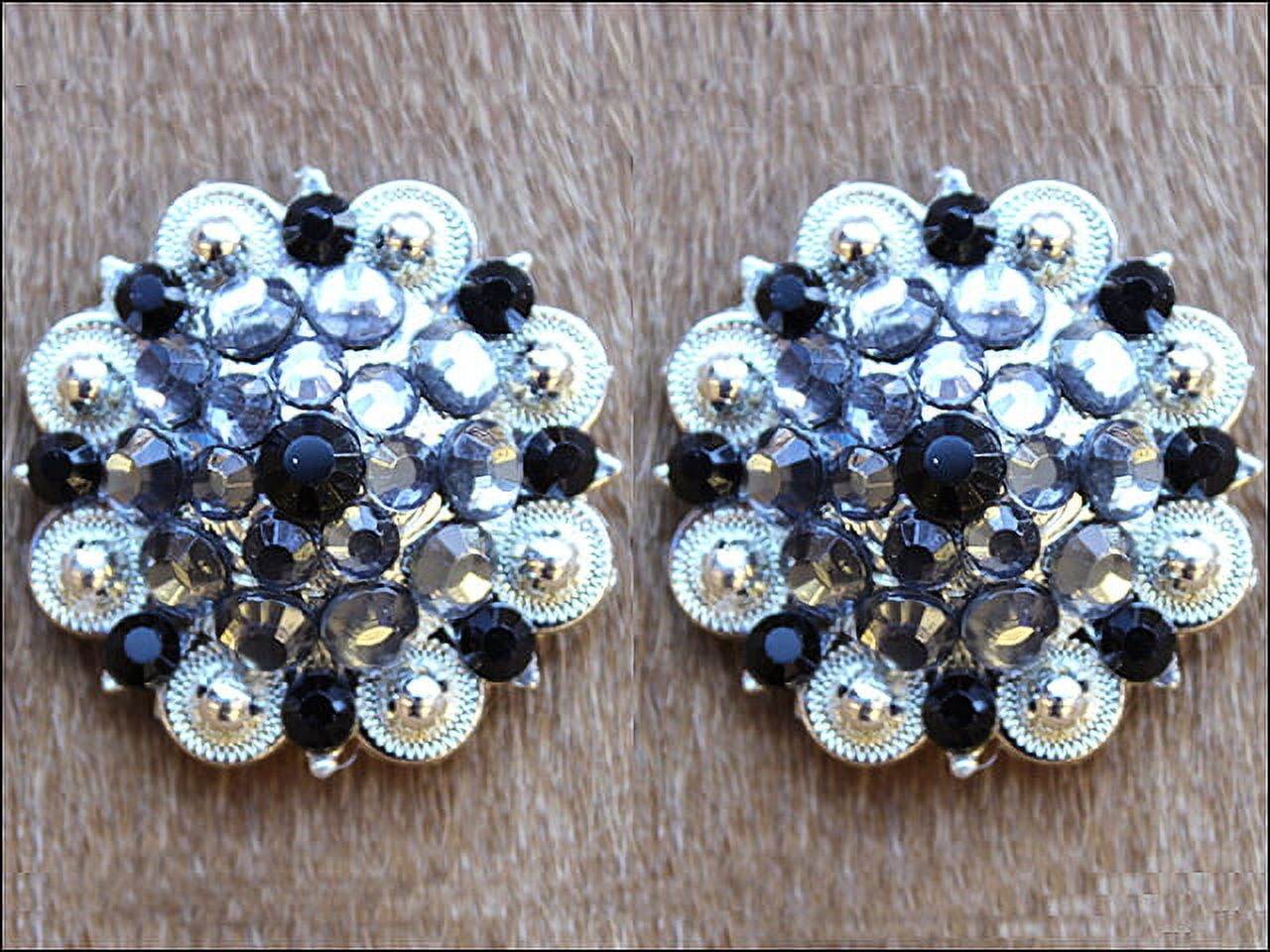 16 Hilason Western Berry Conchos Glass Rhinestones Bling 1.5" Cowgirl