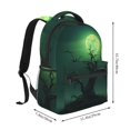 thumbnail image 2 of Wukai Green Night Sky Moon Branches Laptop Backpack Casual Travel Backpack Large School Bag for College, Business,Travel-One Size, 2 of 5