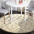 thumbnail image 3 of 6â€™ Round Cream Modern Geometric Area Rug, 3 of 8