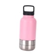 thumbnail image 3 of Botella de agua para perros aislada con 2 tazones desmontables, durabilidad, versátil, contenedor de viaje de comida para perros portátiles de fugas Rosa, 3 of 8