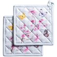 thumbnail image 1 of Blossom in Spring 100% Cotton Set of 2 Pot Holders with Loop Heat Resistant for BBQ | Cooking | Baking | Grilling | Microwave | Barbecue | Spring/Summer (8 Inch by 8 Inch)., 1 of 8