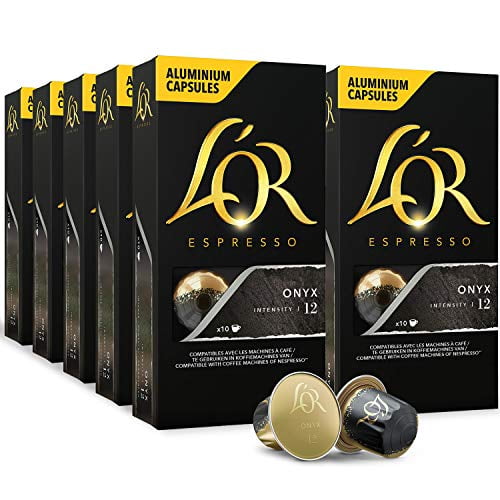 L'OR Espresso Pods, 100 Capsules Espresso Onyx, Single Cup Aluminum