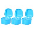 thumbnail image 1 of 3 Pack Denture Bath Box Case False Storage Box Cleaning Container Rinsing Basket Retainer Appliance Holder Tray, 1 of 7