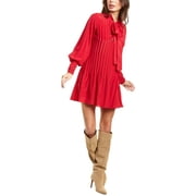 Alexis CHERRY RED Womens Theodora Silk Tie Neck Cocktail Dress, US M