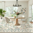 thumbnail image 4 of Lahome 9'x12' Beige Cream Boho Floral Washable Rug,Soft Non-Slip Low-Pile Carpet for Girls' Bedrooms & Nurseries,Vintage Distressed Design for Playrooms, Dining Rooms，Beige, 4 of 13