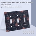 thumbnail image 3 of Yayeee Toggle Light Switch Wall Plate 3-Gang 6.37"x4.48" Decorative Outlet Cover, Red and White Fireworks Pattern, 3 of 7