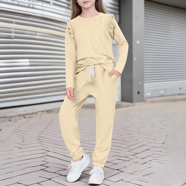 Conjuntos de blusas y camisas de cuello redondo y manga larga para niñas y niños, otoño invierno, blusas de cuello redondo y manga larga, pantalones cortos casuales, traje deportivo para bebé, top de