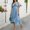 Light Blue, variant on Women's Trendy Summer Sleeveless Halloween Costume Dress Tiered Layer Ruched Detail for Themed Party and Costume Ball White L