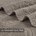 thumbnail image 6 of Bourina Modern Floral 3-Piece Quilt Set– King,Taupe,Lightweight & Comfortable,Perfect for All Seasons, 6 of 9
