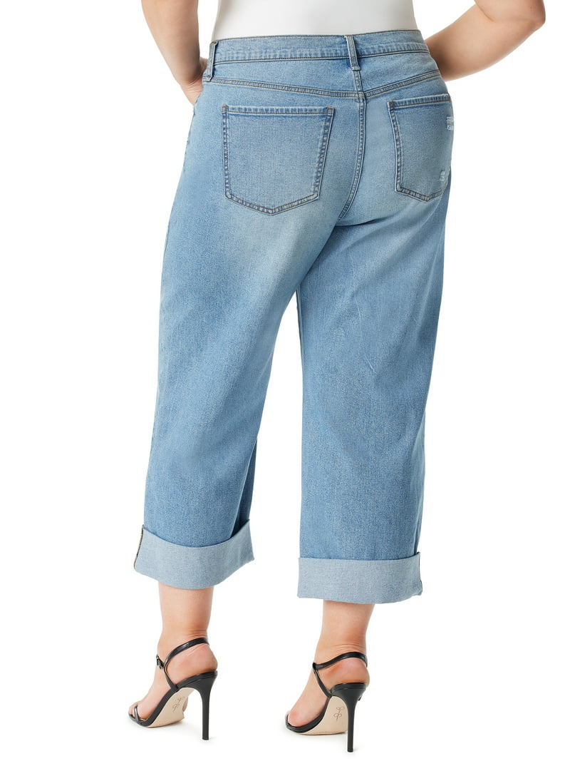Jessica Simpson Women's Plus Zinnia Boyfriend Jeans Mid Rise 25
