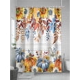 thumbnail image 5 of Farmhouse Fall Thanksgiving Shower Curtain, Orange Blue White Pumpkin Leaf Bathroom Decor Curtains Set with Hooks, Waterproof Fabric Home Accessories， Stall 36 X 72 Inch, 5 of 6