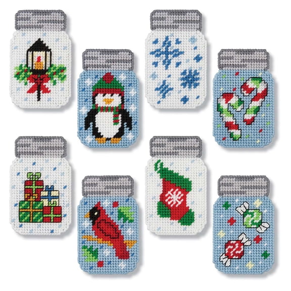 Herrschners® Holiday Mason Jar Ornaments Plastic Canvas Kit