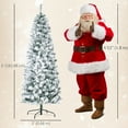 thumbnail image 2 of HOMCOM 6ft Prelit Artificial Pencil Christmas Tree, Snow Flocked Slim Xmas Tree with Warm White LED Lights - Green, 2 of 7