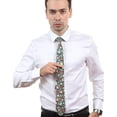 thumbnail image 4 of Men's Cotton Printed Floral Tie 2.56" Skinny Narrow Necktie, 4 of 7