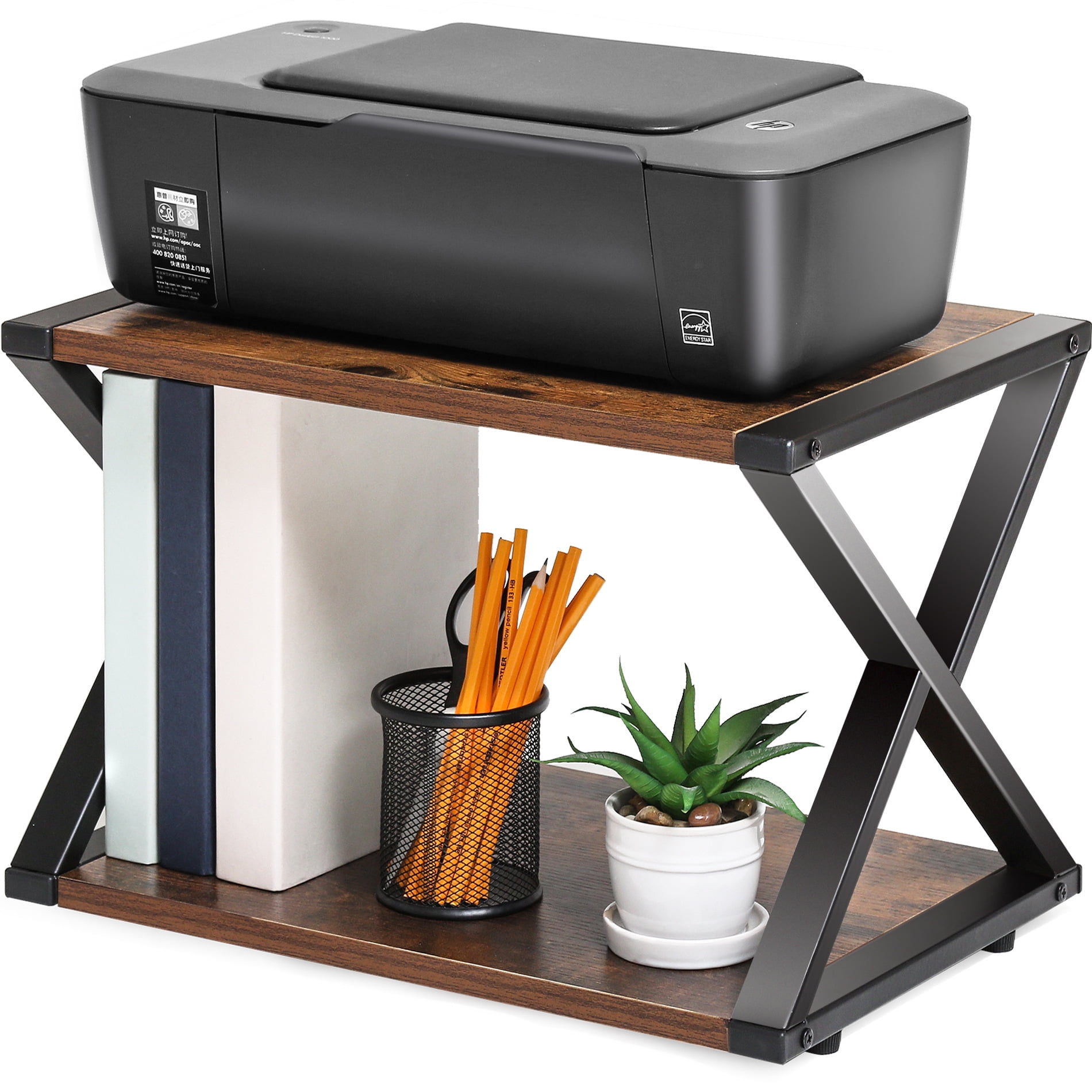 FITUEYES Desktop Printer Stand 2 Tiers Wood Desk Organizer ...