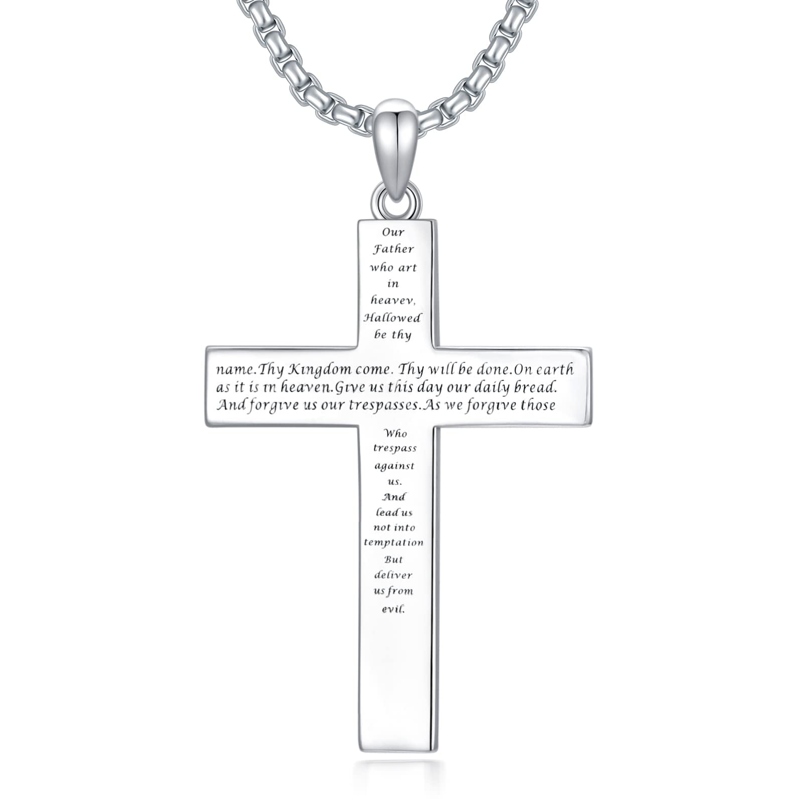 Walmart mens silver cross necklace deals