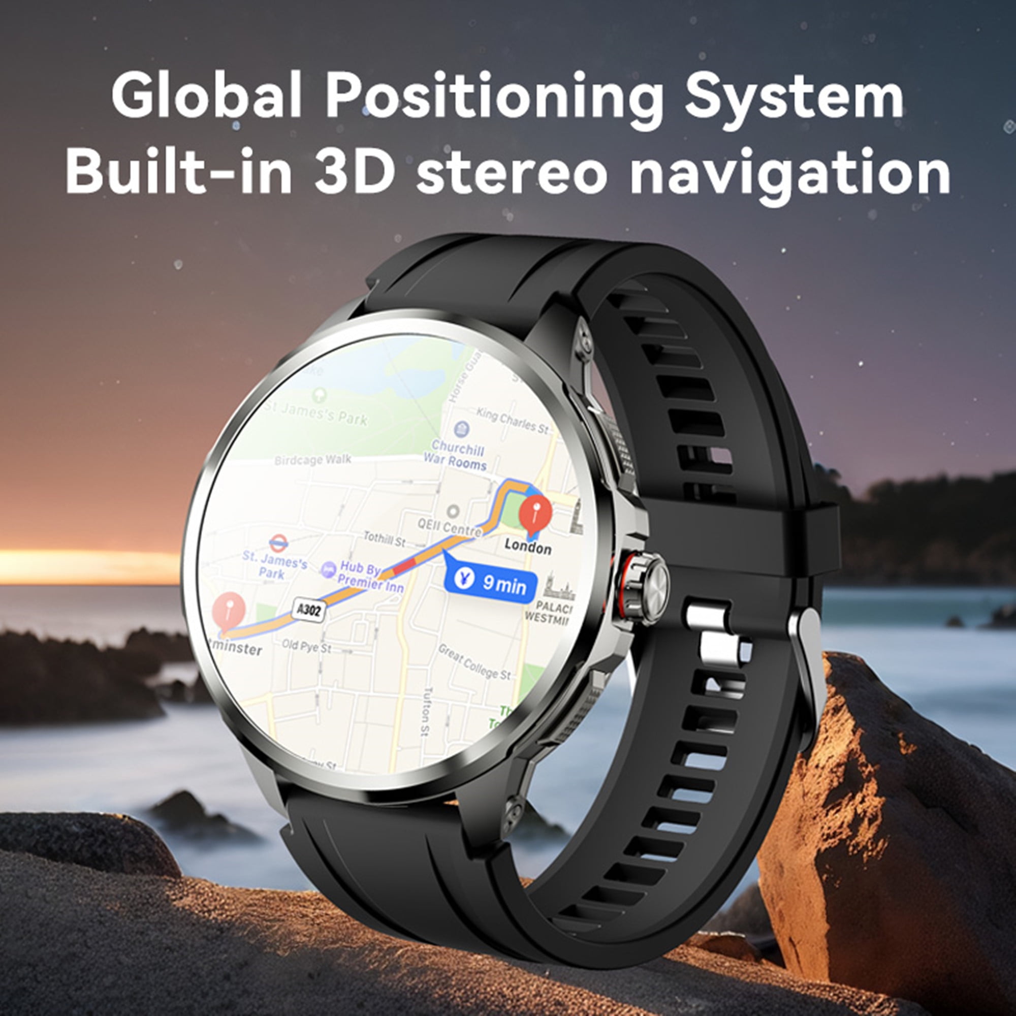 E EYAFA 4G Smart Watch Android System with 1.95 inch AMOLED Screen and SIM Card Slot 3GB RAM+32GB ROM