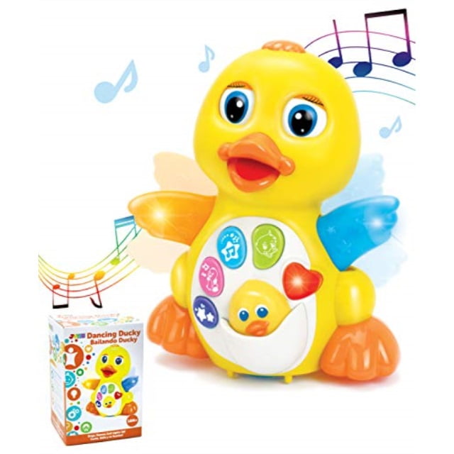 JOYIN Dancing Walking Yellow Duck Baby Toy with Music and LED Light Up
