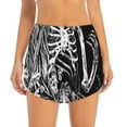 thumbnail image 4 of Lsque Gothic Skull Floral Art Printed Women's Running Shorts with Liner Pockets,Elastic Quick Dry Workout Athletic Gym Yoga Shorts,Womens High Waist Shorts-Large, 4 of 9